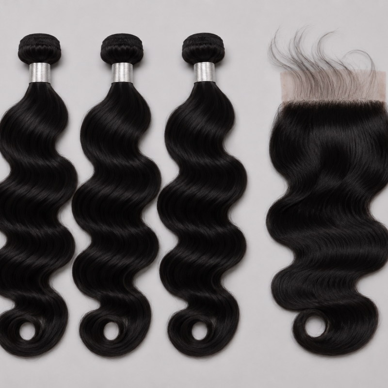 Brazilian Loose Wave 3 Bundles + 5x5 HD Lace Closure